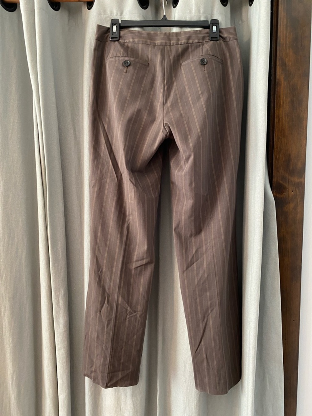 Banana Republic Brown Pinstripe Wide-Leg Trousers, Women’s Size 8 Short - Picture 4 of 13